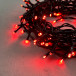 Светодиодная нить 100 красных LED ламп, 10 м., 24В., черный провод ПВХ, LTC (PST100-11-1R)