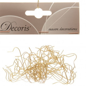 Крючки для елочных украшений 3,5 см. 50 шт., золото, Kaemingk (400009)