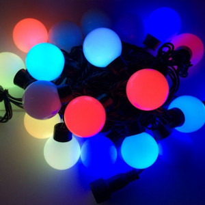 Светодиодная гирлянда шарики RGB 5 м., 220V, 20 шариков Ø 40 мм, черный провод, Rich LED (RL-T5-20C-40B-B/RGB)