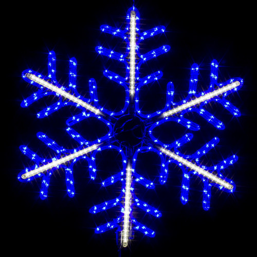 Светодиодная снежинка с лучами 70 см., сине-белый, Winner (7010-70BW)