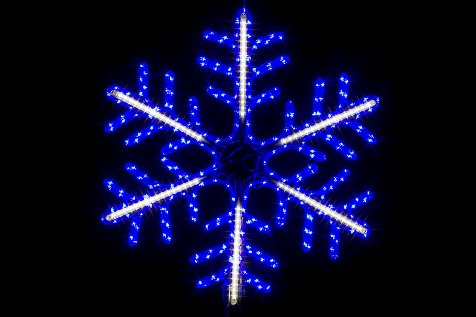 Светодиодная снежинка с лучами 70 см., сине-белый, Winner (7010-70BW) в Белгороде