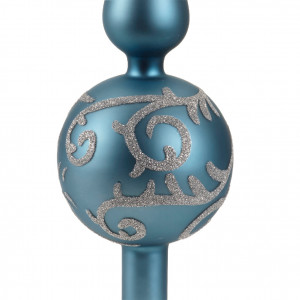 Елочная макушка Морозное Небо - Узор 31 см., голубой, стекло, Kaemingk (170083/3)