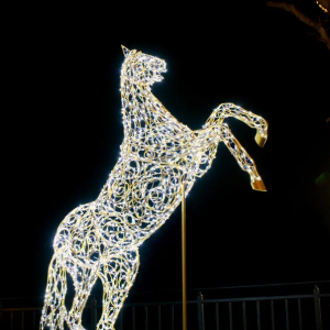 Светодиодная фигура Конь на дыбах 350 см., Сад Радости (SR003)