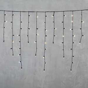 Светодиодная бахрома с колпачком 3,2*0,9 м., 180 теплых белых LED ламп, мерцание, черный провод ПВХ, IP65, LTC (PIL180BLWCAP-11-2WW)