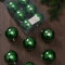 Набор пластиковых шаров Анет 80 мм., зеленый глянцевый, 6 шт., ЕлкиТорг (150330)