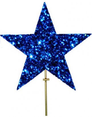 Макушка звезда 50 см., синий, УКРАШЕНИЕ ДЛЯ ВЫСОТНОЙ ЕЛКИ (MZ-500BLUE)