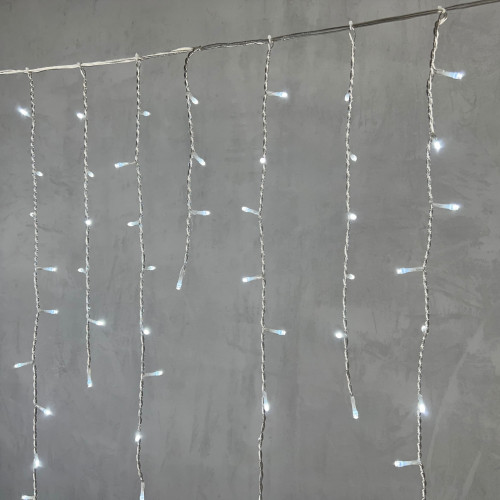 Светодиодная бахрома 5*0,9 м., 348 белых LED ламп, силиконовый прозрачный провод, Beauty Led (ECC348-10-2W) в Санкт-Петербурге