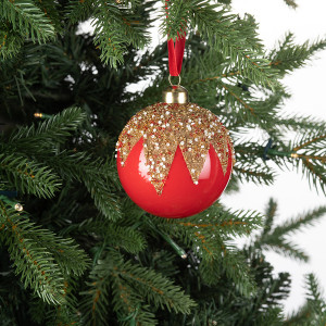 Винтажный стеклянный шар Коварство и любовь 8 см., 1 шт., Karlsbach (13216)