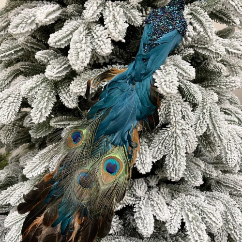 Елочное украшение Павлин королевский 50 см., синий, пенопласт, Christmas DeLuxe (13415) в Санкт-Петербурге