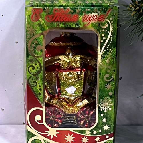 Елочное украшение Карета, стекло, 10.5 см., 1 шт., Витус (А225)