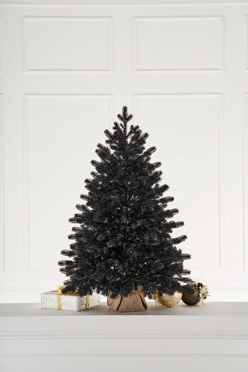 Искусственная настольная елка Черная 90 см., 100% литая хвоя, Max Christmas (НЧР09) в Белгороде