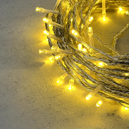 Светодиодная гирлянда с возможностью динамики 20 м., 200 шампань LED ламп, 24V., прозрачный силиконовый провод, IP65, Beauty Led (EST200-3W10-1CH) в Санкт-Петербурге