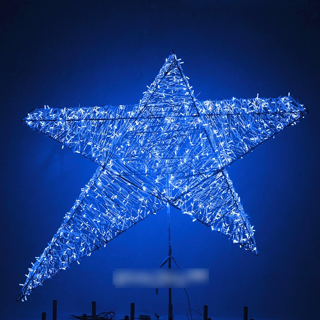 Макушка Гагаринская звезда из стекло-нити 150 см. для елей высотой от 10 до 20 м., синяя, Green Trees (gag-sn-150blue)