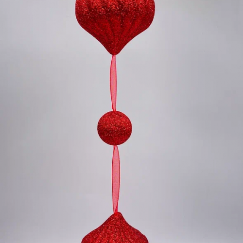 Гирлянда Праздничная 116 см., диаметр 9 см., красная, пенопласт, Christmas DeLuxe (89416) 