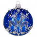 С2168/1 Стеклянный шар Олени 85 мм.,синий, Ёлочка в Санкт-Петербурге