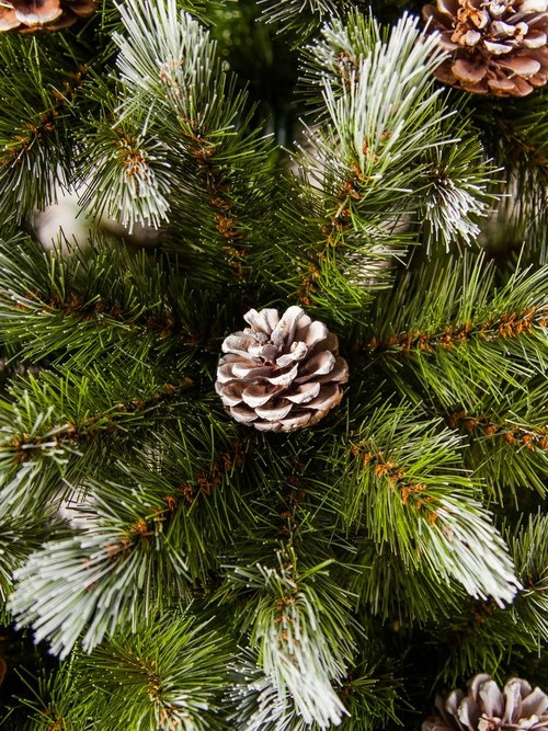 Сосна Женева заснеженная с шишками 155 см., леска+пвх, Triumph Tree (73116)