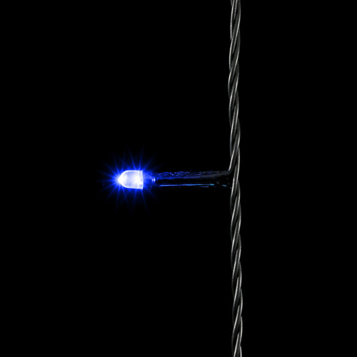 Светодиодная нить 100 разноцветных LED ламп, 10 м., 24В., черный провод ПВХ, LTC (PST100-11-1M)