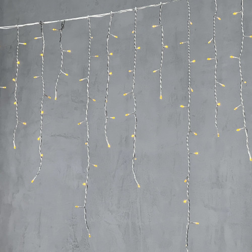 Светодиодная бахрома 5*0,9 м., 348 желтых LED ламп, силиконовый прозрачный провод, Beauty Led (ECC348-10-2Y) в Санкт-Петербурге