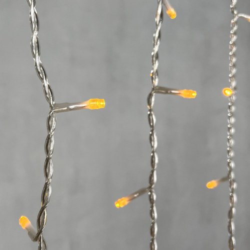 Светодиодная бахрома 5*0,9 м., 348 желтых LED ламп, силиконовый прозрачный провод, Beauty Led (ECC348-10-2Y) в Санкт-Петербурге