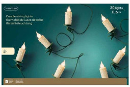 Светодидная гирлянда Тающая свеча 11.6 м., 220 V, 30 LED ламп теплого свечения, зеленый ПВХ провод, Kaemingk (490832)