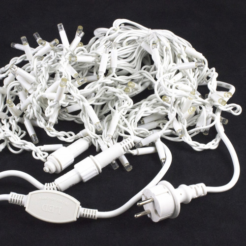 Светодиодная мерцающая бахрома 3*0.6 м., 220V, 100 разноцветных LED ламп, белый каучук, соединяемая, Winner Light (m.02.7W.100+) в Санкт-Петербурге