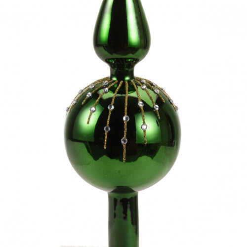 Елочная макушка Натюрель 31 см., зеленая, стекло, Kaemingk (170088/2)
