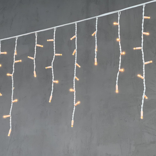 Светодиодная бахрома с колпачком 3,1*0,5 м., 120 экстра теплых белых LED ламп, каучуковый белый провод, LTC (LL120-8-2EWW)