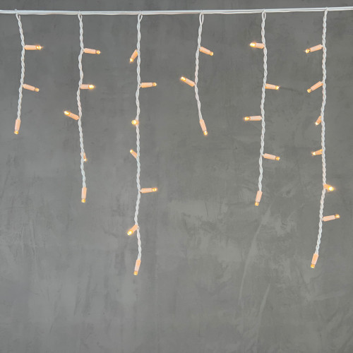 Светодиодная бахрома с колпачком 3,1*0,5 м., 120 экстра теплых белых LED ламп, каучуковый белый провод, LTC (LL120-8-2EWW)