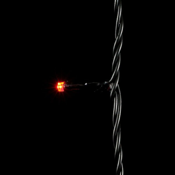 Светодиодная нить 100 красных LED ламп с мерцанием, 10 м., 24В., черный провод ПВХ, Beauty Led (PST100BLW-11-1R)
