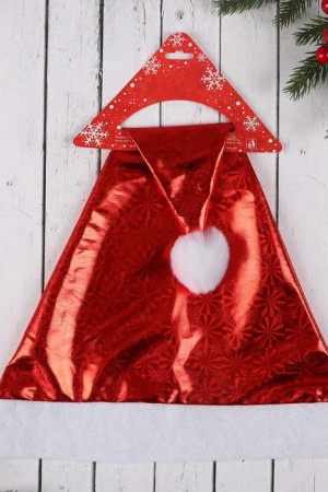 Колпак новогодний Солнечная голография 28х36 см., красный, Зимнее Волшебство (5036052)   