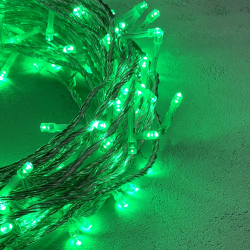 Светодиодная гирлянда с возможностью динамики 20 м., 200 зеленых LED ламп, 24V., прозрачный силиконовый провод, IP65, Beauty Led (EST200-3W10-1G)