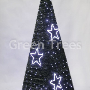 Хвойный конус зеленый 1 м. c LED лампами, квадратное сечение, ПВХ, Green Trees (GT1KONKVLED)