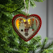 Ёлочная игрушка Красное сердце со снеговиком 12х2 см., от батареек, свечение тёплое белое, Luazon Lighting (6117361) в Санкт-Петербурге