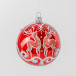 С2168/2 Стеклянный шар Олени 85 мм.,красный, Ёлочка