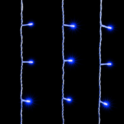 Светодиодный занавес 2*3 м., 600 синих LED ламп, прозрачный провод ПВХ, LTC (PCL602-10-2B)