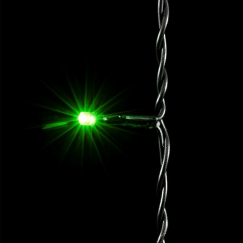 Светодиодная нить 100 зеленых LED ламп, 10 м., 24В, черный провод, Beauty Led (PST100-11-1G)