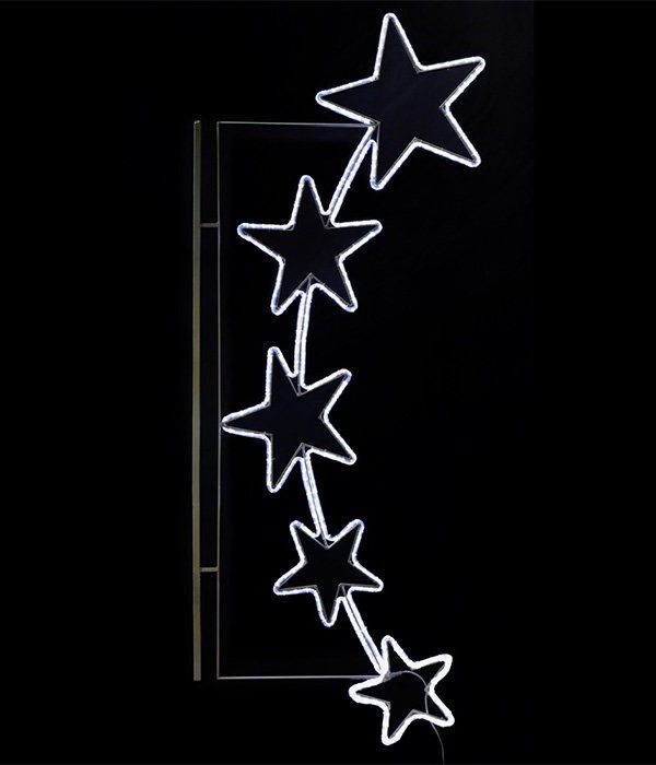 Светодиодная консоль Пять звезд, 90*200 см.,холодные белые LED лампы, прозрачный силикон, Beauty Led (SKL4-220W)  в Челябинске