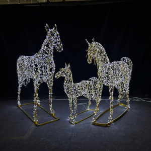 Комплект светодиодных фигур Семья лошадей 3 шт., Сад Радости (SR006)