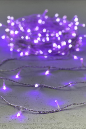 Светодиодная гирлянда с возможностью динамики 20 м., 200 лиловых LED ламп, 24V., прозрачный силиконовый провод, IP65, Beauty Led (EST200-3W10-1L)