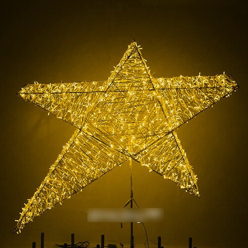 Макушка Гагаринская звезда из стекло-нити 50 см. для елей высотой от 5 до 10 м., золотая, Green Trees (gag-sn-50gold)