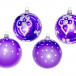 С1727/2 Набор стеклянных шаров Кудесник 4 шт., 75 мм.,фиолетовый,  Ёлочка