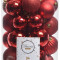 Набор пластиковых шаров Красная Коллекция mix, 34 шт, Kaemingk (023152)