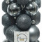 Набор пластиковых шаров Стиль mix, графит, 30 шт, Kaemingk (023066)