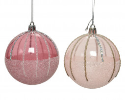 Набор пластиковых шаров Искры Любви 100 мм., розовый, 12 шт,  Kaemingk (020979)