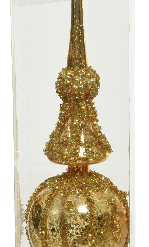Стеклянная макушка Роскошь Королевы -  31 см., золотой,  Kaemingk (173402/1)