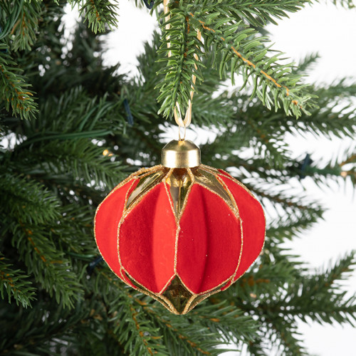 Винтажная стеклянная луковица Ришелье 8 см., 1 шт., Karlsbach (13236)