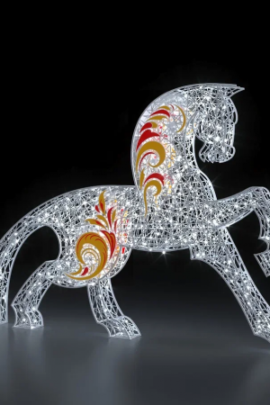 Светодиодная фигура Конь стилизованный Русская зима (композит) 200 см., Сад Радости (SR105)