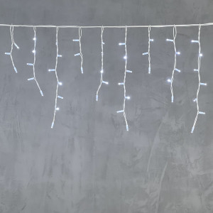 Светодиодная бахрома с колпачком 3,1*0,5 м., 120 белых LED ламп, каучуковый белый провод, LTC (LL120-8-2W)