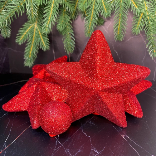 Гирлянда Звездопад 104 см., диаметр 13 см., красная, пенопласт, Christmas DeLuxe (89422) 