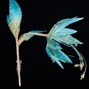 Декоративный цветок Стерлиции 41 см., бирюзовый, на клипсе, Christmas DeLuxe (88966)